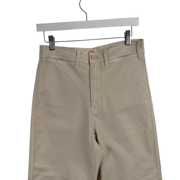 Marine Layer Bridget Wide Leg Crop Pants Papyrus Cream High Rise Womens 8 - Picture 3 of 7